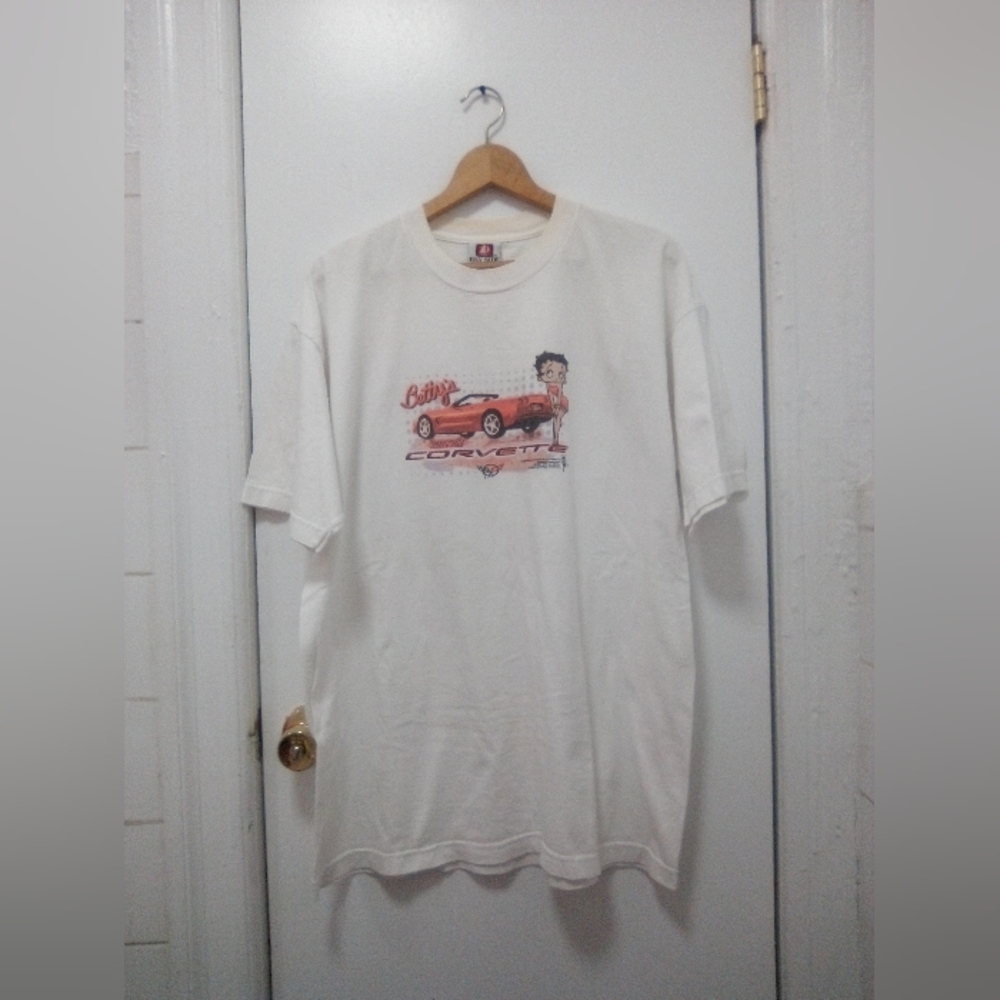 Vintage 2001 Betty Boop Betty's Little Red Corvette Cartoon Tshirt Sz XL…